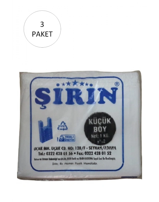 Beyaz Kalın Atlet Poşet Küçük Boy 25x45 Cm 1 Kg 3 Paket (Takriben 330 Adet)