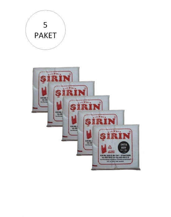 Beyaz Kalın Atlet Poşet Orta Boy 28x50 Cm 1 Kg 5 Paket (Takriben 375 Adet)