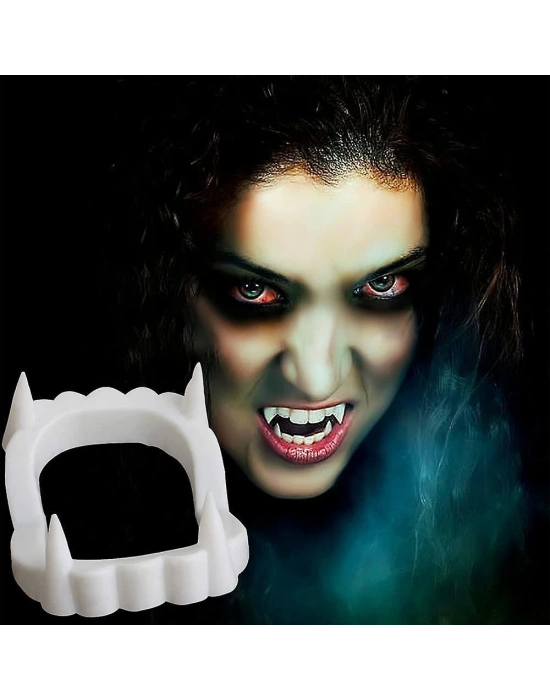 Beyaz Renk Çift Damak Takma Vampir Dişi
