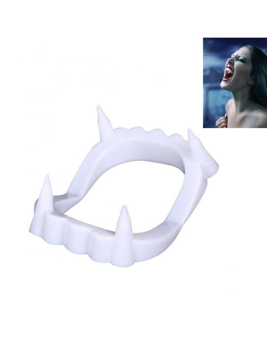Beyaz Renk Çift Damak Takma Vampir Dişi
