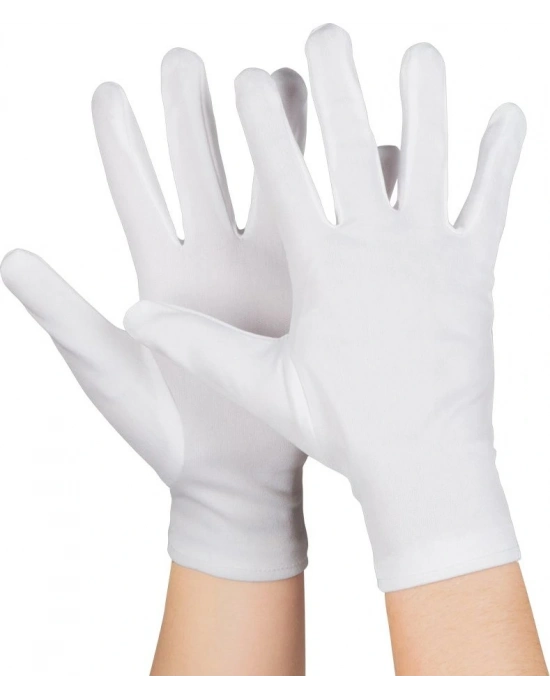 Beyaz Renk Çocuk Boy Likralı Pandomim Eldiveni