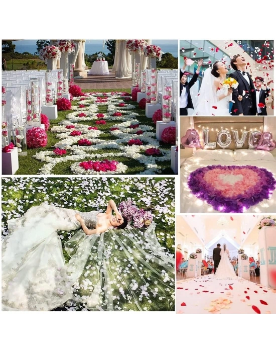 Beyaz Renk Gül Yaprağı Şekilli Konfeti 1 Paket 100 Adet