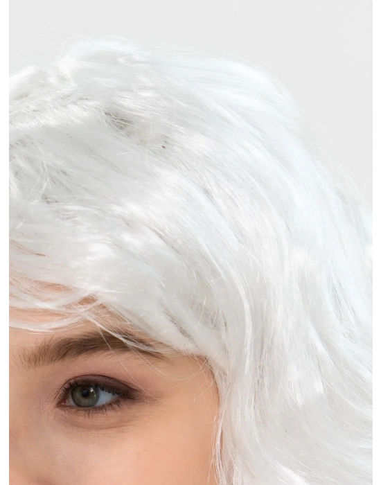 Beyaz Renk Kahküllü Dalgalı Uzun Parti Peruğu