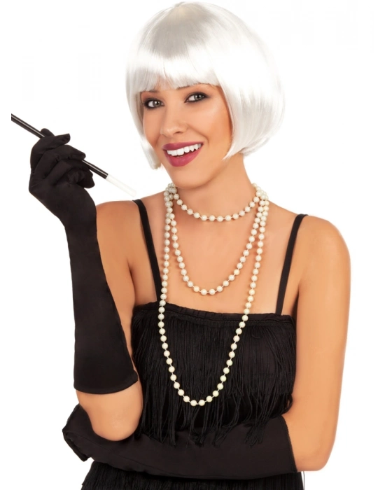 Beyaz Renk Parti Peruğu Kısa Küt Saç