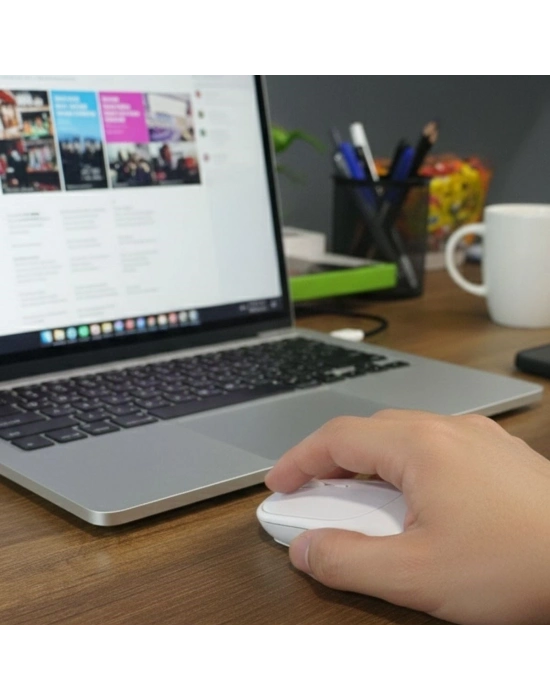 ®  Beyaz Renkli Ergonomik Sessiz Kablosuz Mouse – USB Alıcılı, Ofis ve Oyun İçin Konforlu Bilgisayar Faresi MS6310