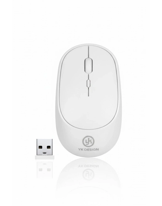 ®  Beyaz Renkli Ergonomik Sessiz Kablosuz Mouse – USB Alıcılı, Ofis ve Oyun İçin Konforlu Bilgisayar Faresi MS6310