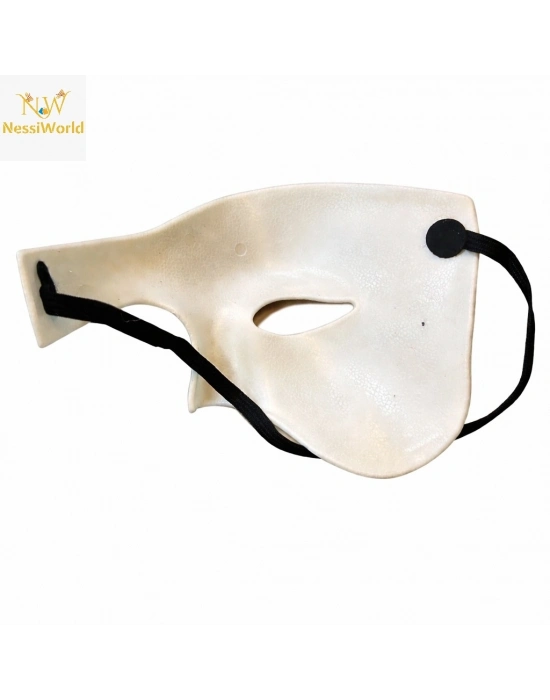 Beyaz Yarım Erkek Maske – Phantom Parti & Balo Maskesi
