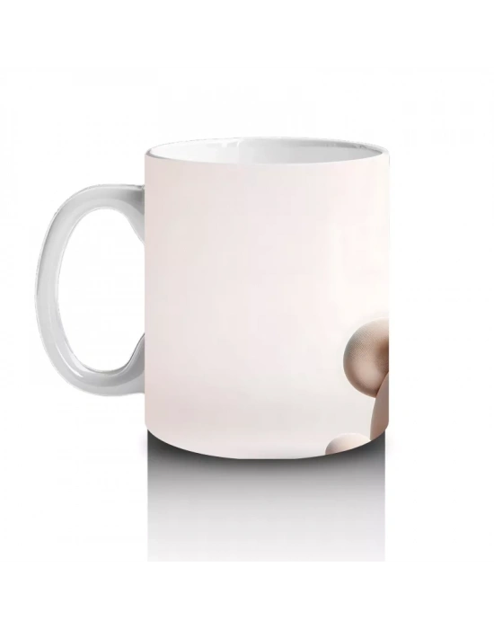 Beyaz Zemin Üzerinde Gözlüklü Ayıcık – Baskılı Kahve Kupası