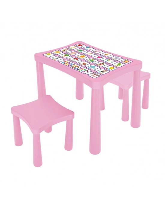 ® 03 493 İKİ TABURELİ MASA (PEMBE)