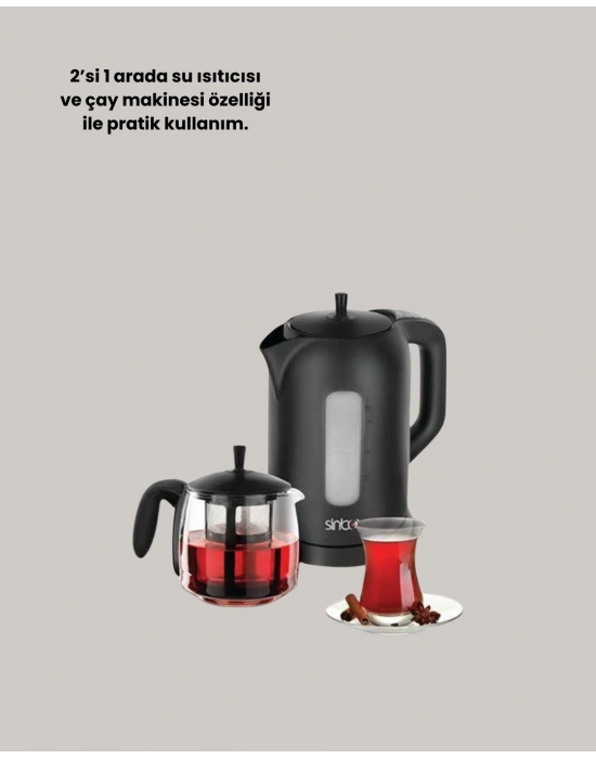 ® 0,9 L Cam Demlik ve 1,7 L Su Haznesi ile Çay Keyfi