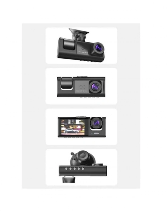 ® 1. 3 Kameralı Full HD Araç Kamerası – Ön, İç ve Arka Görüş ile %100 Kapsama