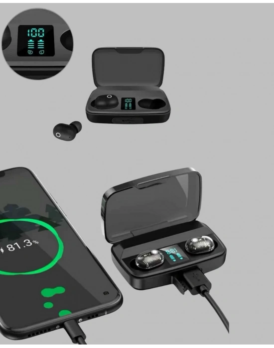 ® 10 Metre Çekim Mesafeli Hafif Tasarımlı Bluetooth Kulaklık ve Şarj Kutusu Seti