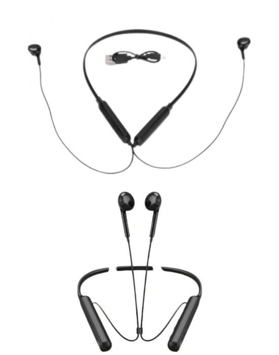 ® 100 Saat Kablolu Boyun Askılı Dijital Göstergeli Bluetooth Kulaklığı