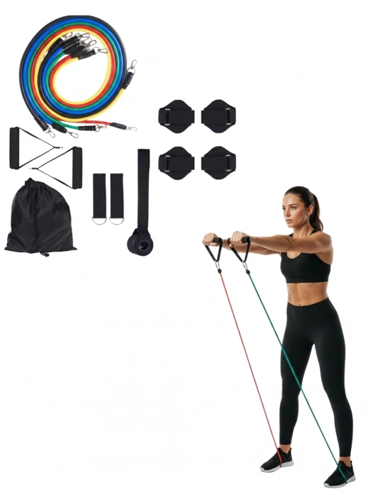 ® 11 Parça Çok Fonksiyonlu Kapı Arkası Egzersiz Bandı Ev Tipi Spor Seti