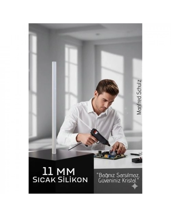® 11mm Kalın Ultra-Şeffaf Profesyonel Sıcak Silikon – Kristal Berraklığında Güçlü Yapışkan