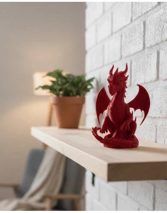 ® 12 cm Kırmızı Ejderha Figürü Koleksiyonluk Dekoratif Biblo