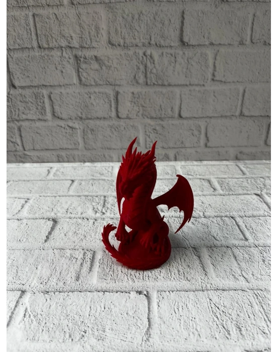 ® 12 cm Kırmızı Ejderha Figürü Koleksiyonluk Dekoratif Biblo