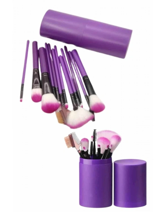 ® 12 Parça Makyaj Fırça Seti Profesyonel Fondöten Allık Far Kontür Fırçası