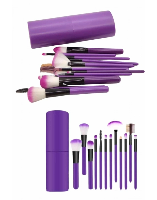 ® 12 Parça Makyaj Fırça Seti Profesyonel Fondöten Allık Far Kontür Fırçası