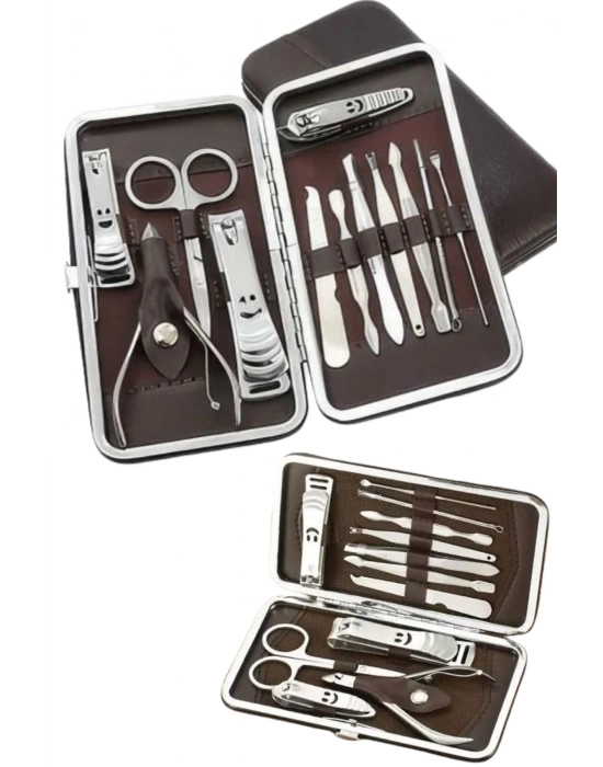 ® 12 Parça Manikür Pedikür Seti Tırnak Bakımı Nasır Temizleme El Ayak Bakımı