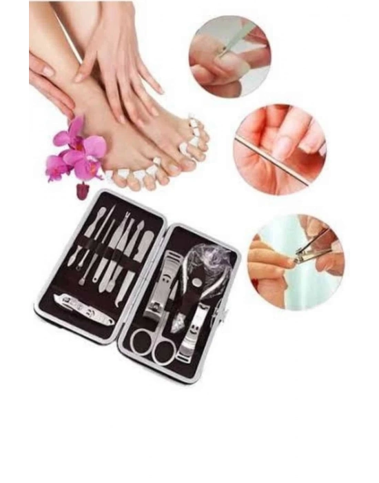 ® 12 Parça Paslanmaz Çelik Kompakt ve Taşınabilir Manikür Makası Tırnak Makası