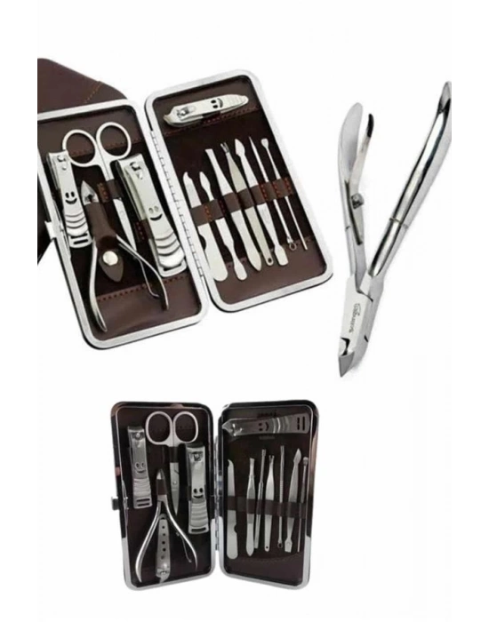 ® 12 Parça Paslanmaz Çelik Kompakt ve Taşınabilir Manikür Makası Tırnak Makası