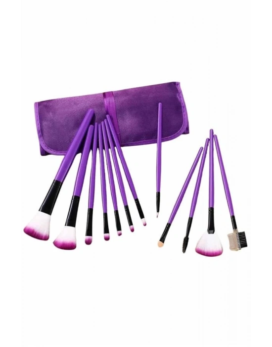 ® 12 Parça Profesyonel Makyaj Seti Yumuşak Kıllı Yüz ve Göz Makyajına Uygun