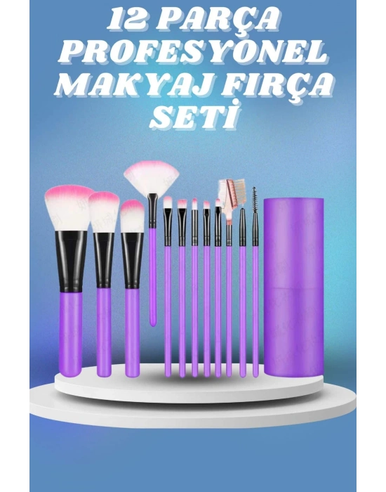 ® 12 Parça Yumuşak Uçlu Makyaj Fırça Set-Göz ve Yüz Makyajı İçin Fırça Seti Profesyonel Makyaj Seti