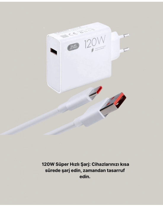 ® 120W Mi Turbo Akıllı Tanıma Çipli Hızlı Şarj Cihazı Taşınabilir ve Dayanıklı