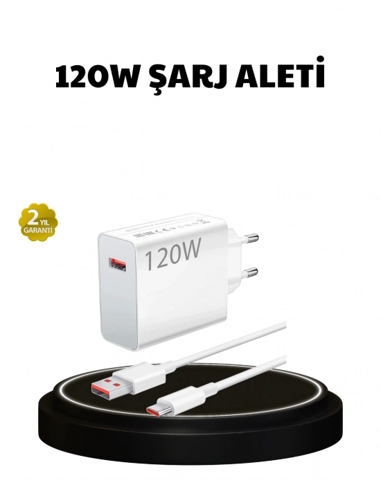® 120W Ultra Hızlı Şarj Adaptörü USB-C Destekli Güçlü Şarj Teknolojisi