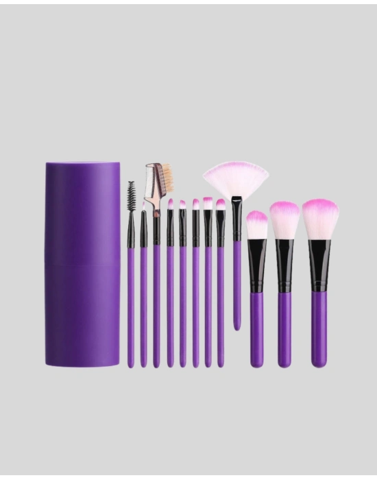 ® 12’li Profesyonel Makyaj Fırça Seti – Dökülmeyen Yumuşak Kıllı, Ergonomik Tasarım