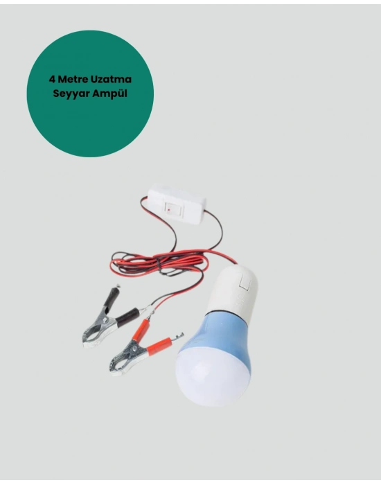 12V LED Ampul Anahtarlı Kablolu Pratik Aydınlatma