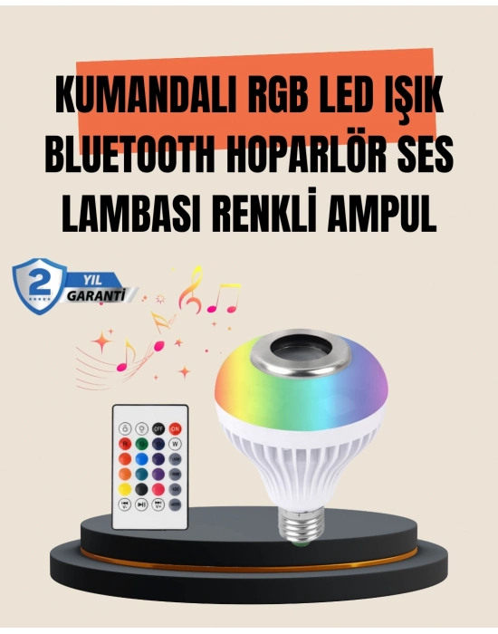 ® 12W LED Ampul – Renkli Işık ve Dahili Hoparlör Özellikli