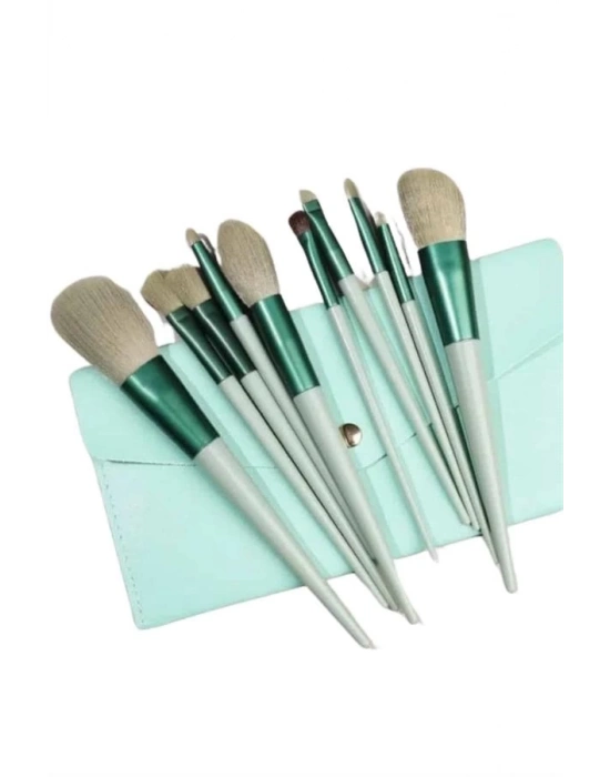 ® 13 Parça Taşınabilir Kılıflı Profesyonel Makyaj Fırça Seti Pudra Allık Fondöten Fırçası