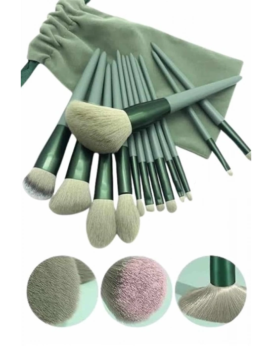 ® 13 Parça Taşınabilir Kılıflı Profesyonel Makyaj Fırça Seti Pudra Allık Fondöten Fırçası