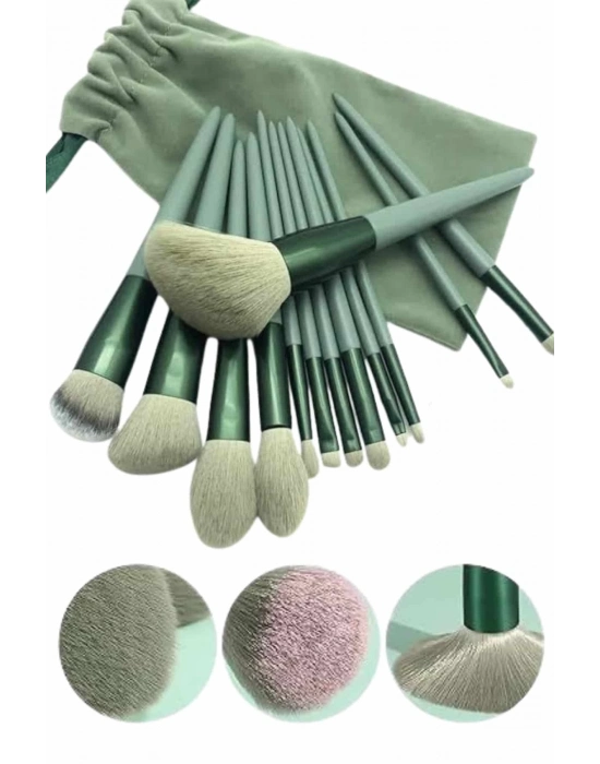 ® 13 Parça Taşınabilir Kılıflı Profesyonel Makyaj Fırça Seti Pudra Allık Fondöten Fırçası