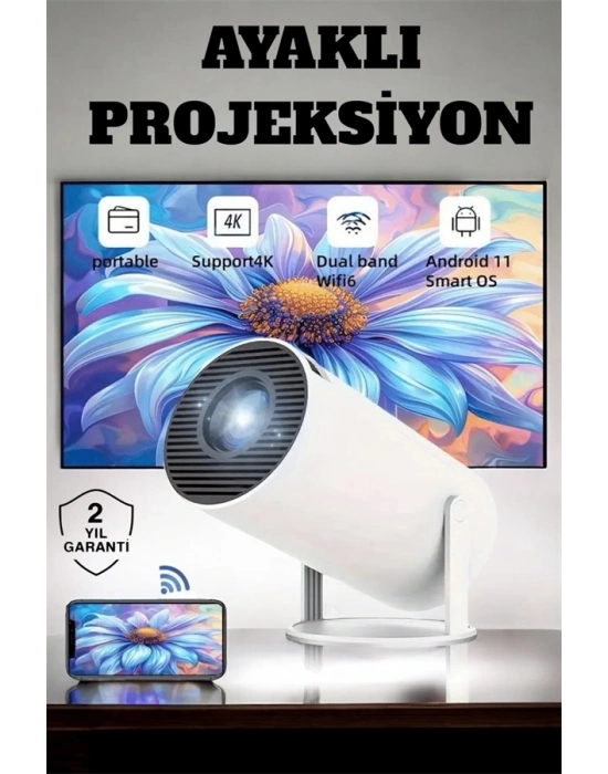 ® 130 İnç Geniş Ekran ve 4K Destekli Full HD Projeksiyon Cihazı