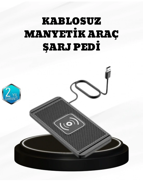 ® 15W Manyetik Kablosuz Şarj Pedi Araç Masa Kullanımına Uygun Qi Şarj Cihazı