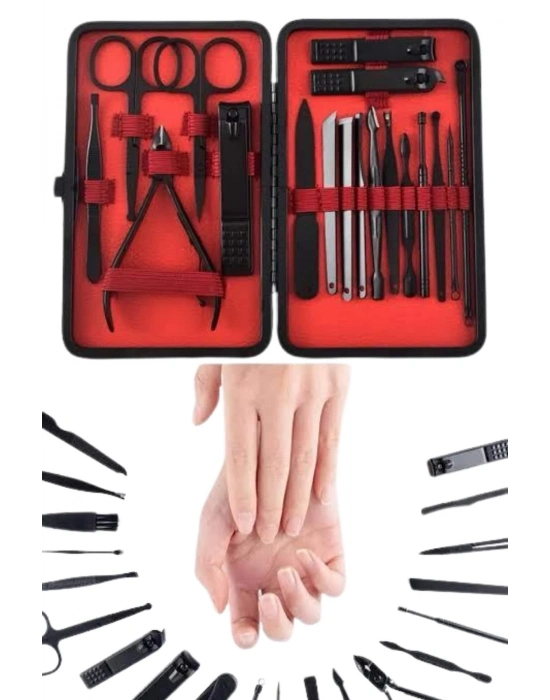 ® 17 Parça Manikür Pedikür Seti El Ayak Bakım Seti Tırnak Makası Törpü