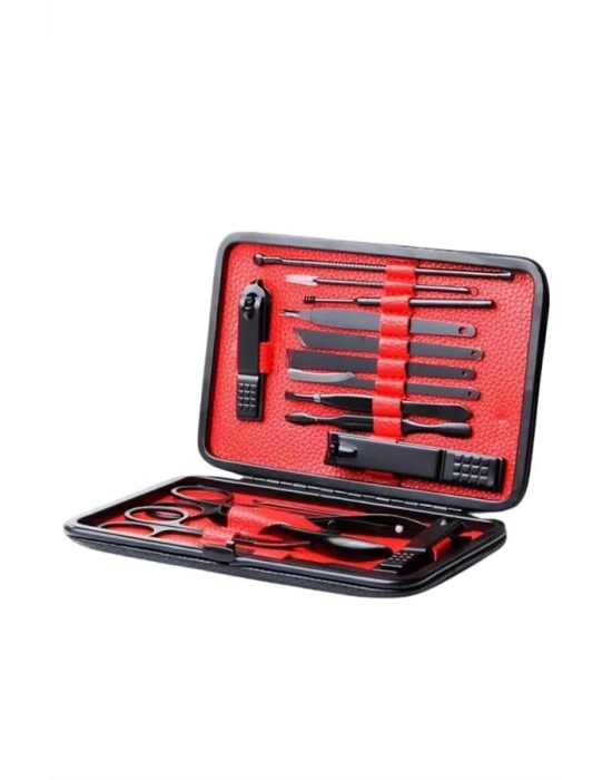 ® 17 Parça Manikür Seti Taşınabilir Özel Çantalı El ve Ayak Bakımı Tırnak Batığı Temizleme