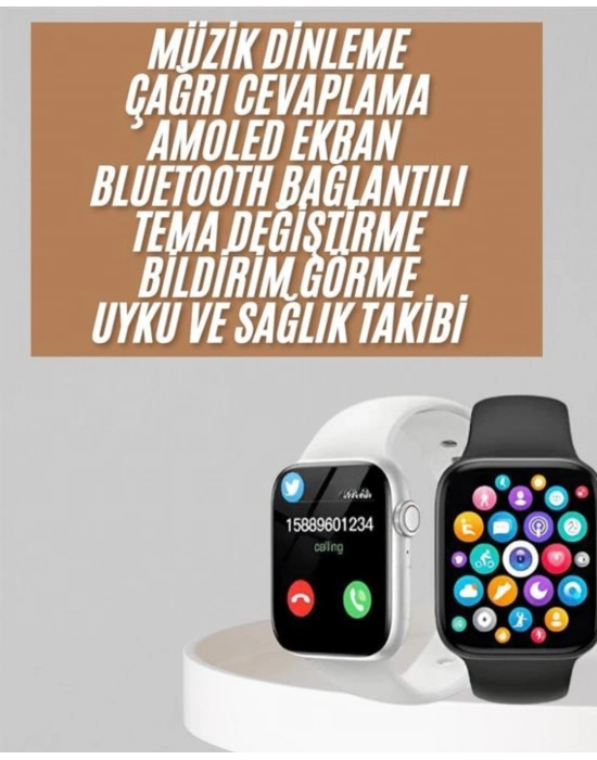 ® 1.83 İnç Akıllı Saat Android ve İOS Uyumlu Çağrı Cevaplayabilen Adımsayar GPS Takibi