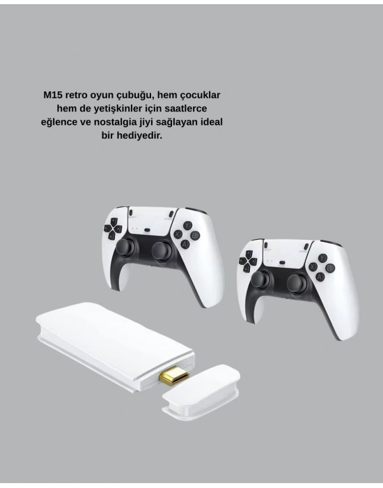 2 Kollu Kablosuz 4K TV Uyumlu Klasik Oyun Konsolu