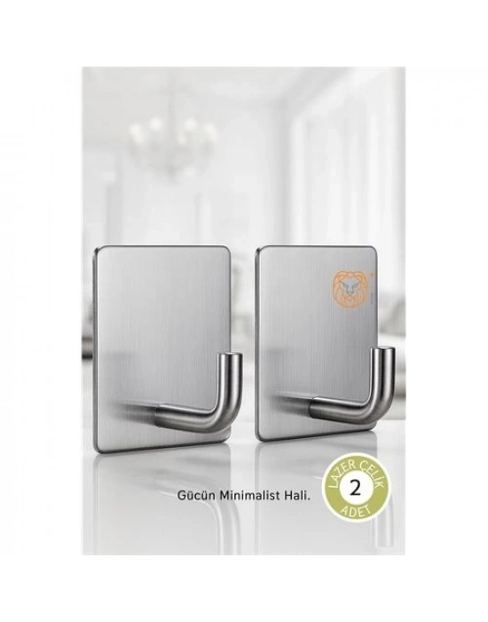 ® 2li Banyo ve Mutfak Askı Seti - SUS304 Lazer Kesim Çelik  Ultra Güçlü Yapışkanlı Askı