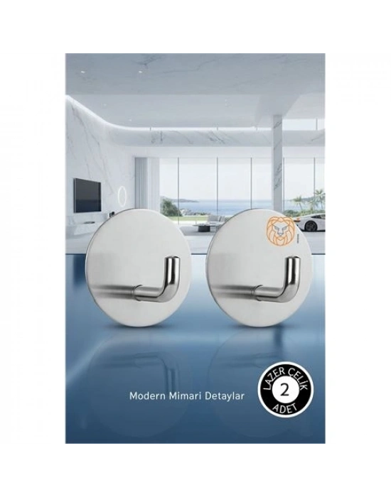 ® 2li Banyo ve Mutfak Askı Seti - SUS304 Lazer Kesim Çelik  Ultra Güçlü Yapışkanlı Askı
