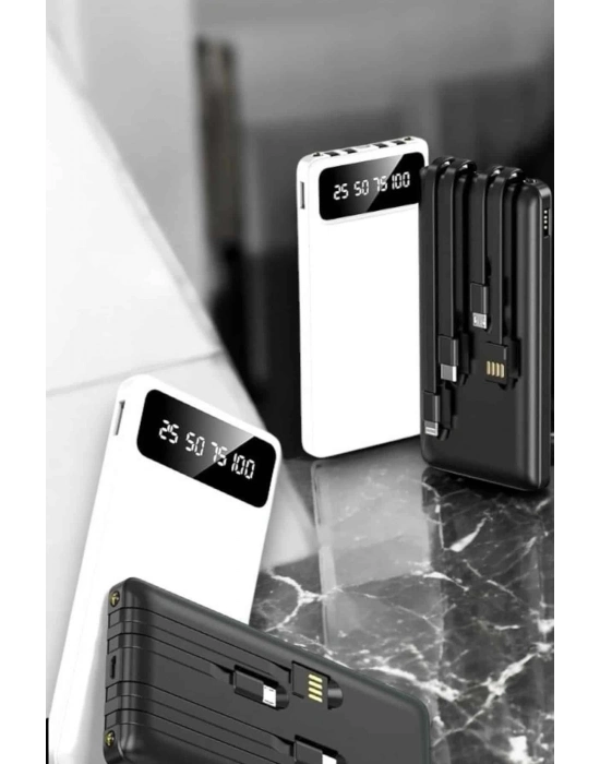® 20.000 Mah Led Işıklı LCD Ekran USB Girişli Type-C Lightning Powerbank