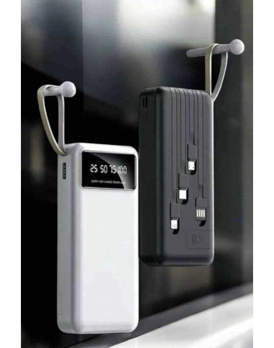 ® 20.000 Mah Led Işıklı LCD Ekran USB Girişli Type-C Lightning Powerbank
