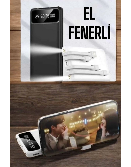 ® 20.000 Mah Led Işıklı LCD Ekran USB Girişli Type-C Lightning Powerbank