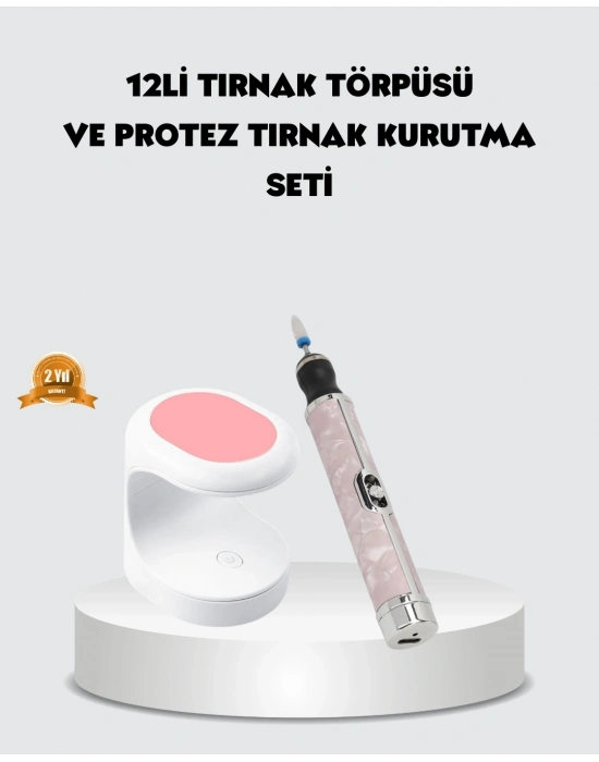 ® 20.000 RPM Tırnak Matkabı + Mini LED Oje Kurutma Cihazı Seti