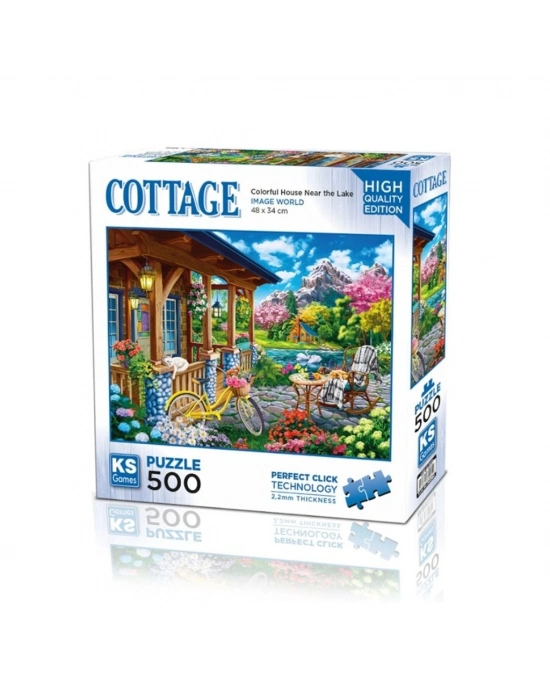 ®  20053 Colorful House Near The Lake  500 Parça Puzzle -KS Puzzle