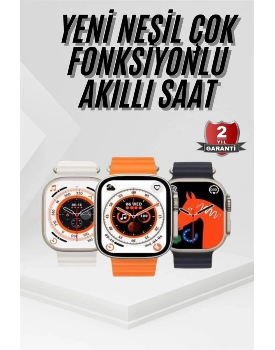 ® 2025 Model Akıllı Saat Kordon Hediyeli Çağrı Cevaplama Uzun Pil Süreli Android İOS Uyumlu